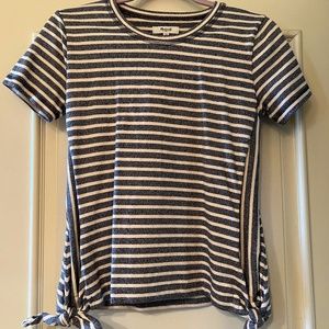 Madewell XS Grey/Cream Striped T-Shirt